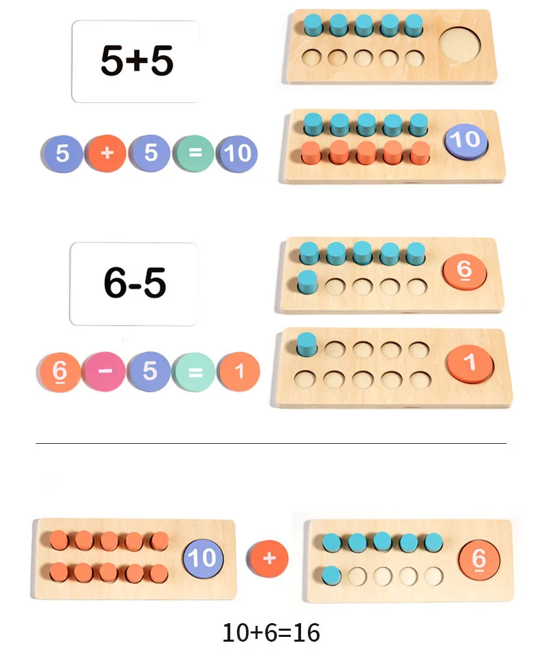Kleurrijk Houten Puzzle voor Kleuters: Wiskunde en Kleuren-mezamstore.nl