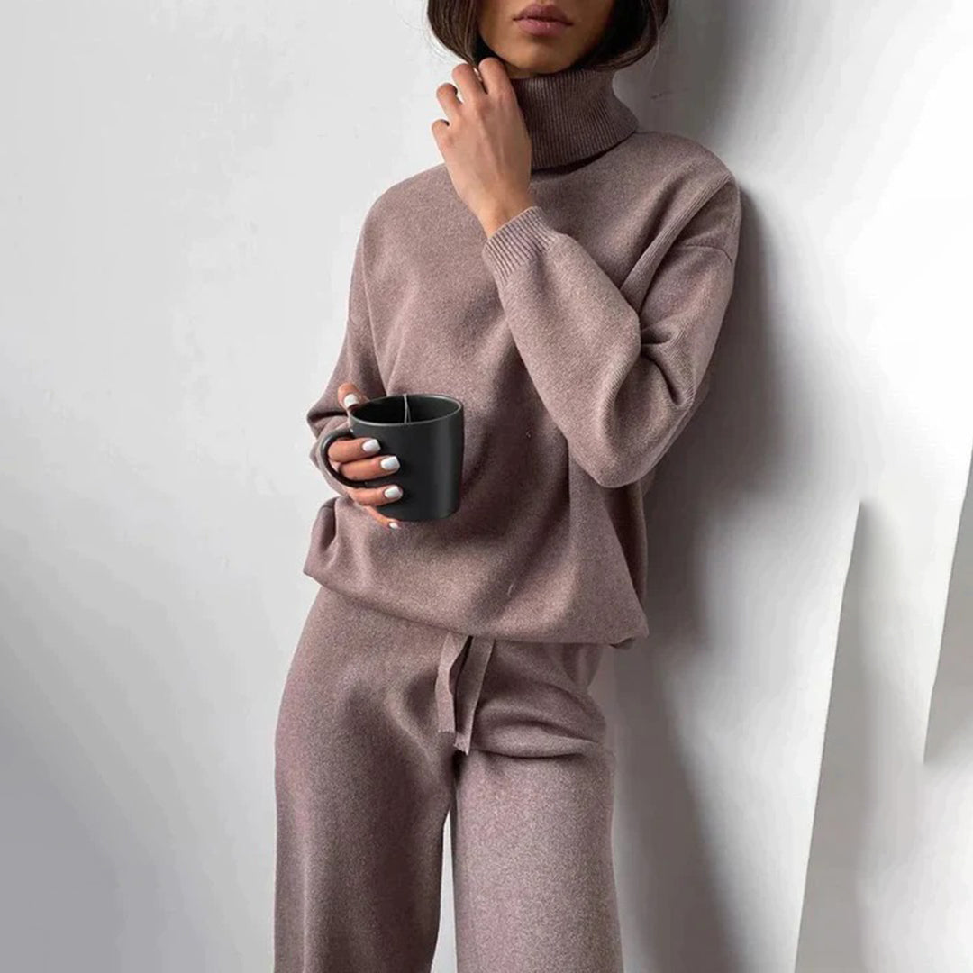 Dames Loungewear Set met Coltrui – Comfortabele Two-Piece Outfit