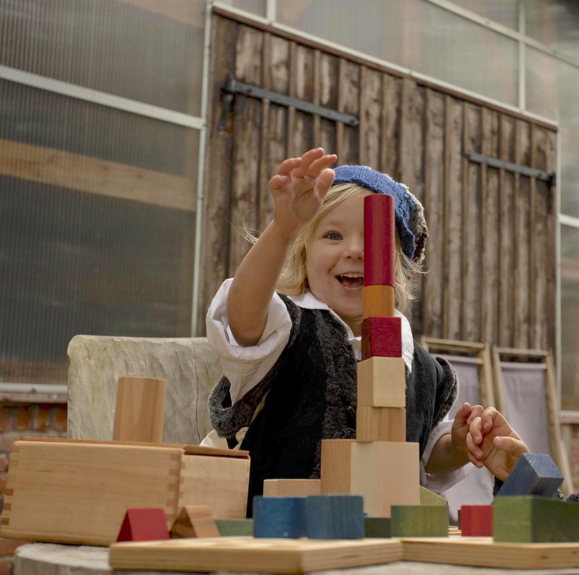 XL Houten Bouwblokken Set | 63 Stuks in Regenboogkleuren-mezamstore.nl