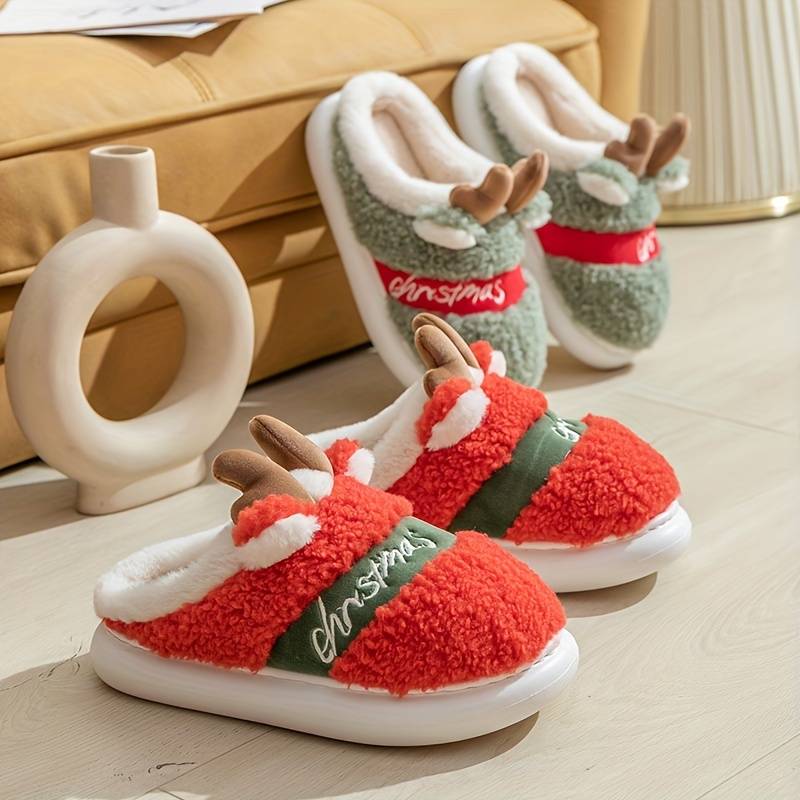Kerst Rendier Pantoffels – Warme en Zachte Winter Slippers