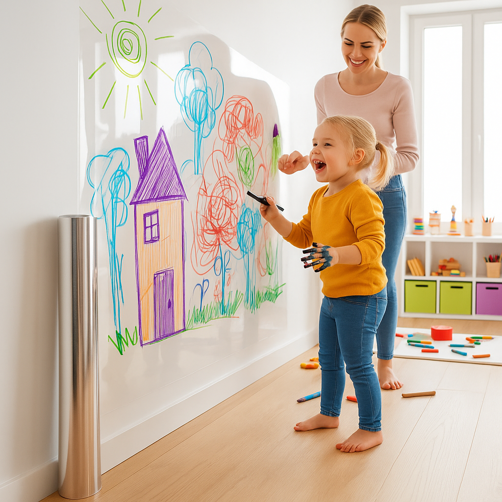 Groot Kinder Whiteboard Tekenpaneel – Herbruikbaar Muur Tekenbord