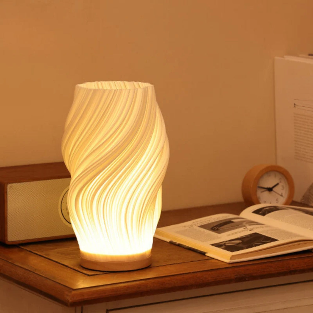 Tafellamp Slaapkamer – Moderne LED Nachtlamp met Golvend Design