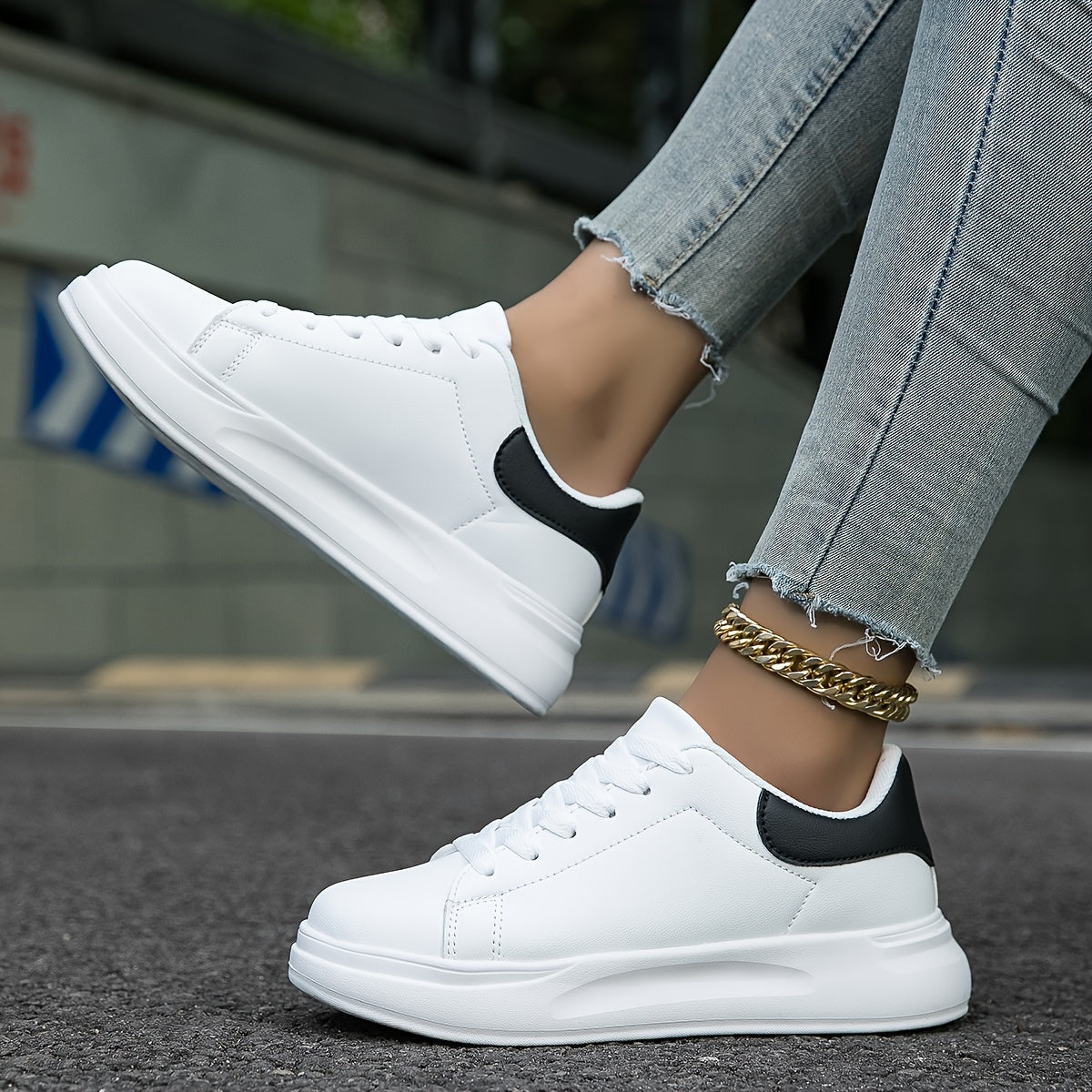 Dames Platform Sneakers – Comfortabele Casual Veterschoenen