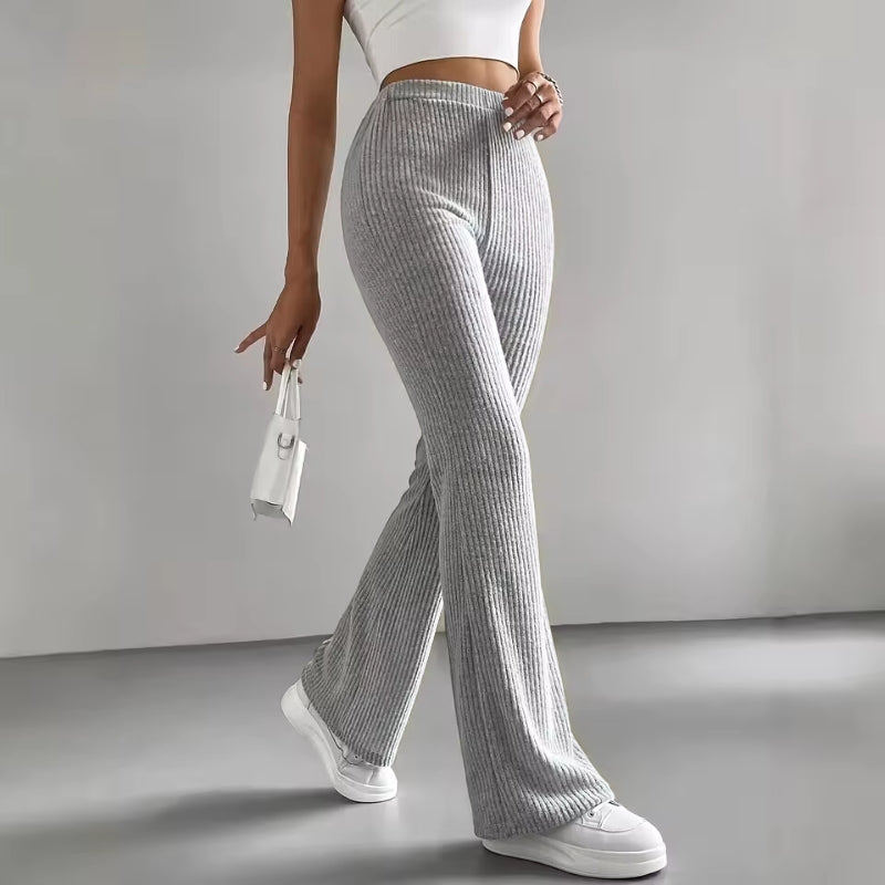 Comfortabele Hoge Taille Broek met Flared Pijpen
