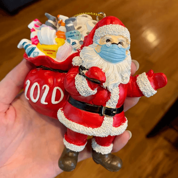 Kerst Ornament Santa met Masker – Boomdecoratie 2020 Design