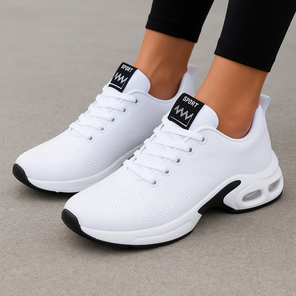 Dames Sportschoenen met Mesh Ontwerp en Vetersluiting