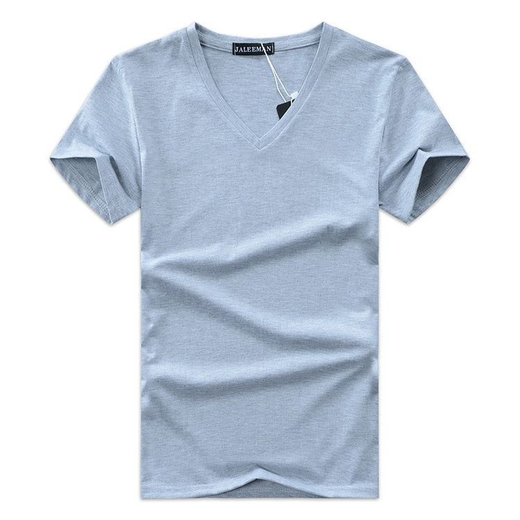 Slim Fit V-hals T-shirt voor Heren