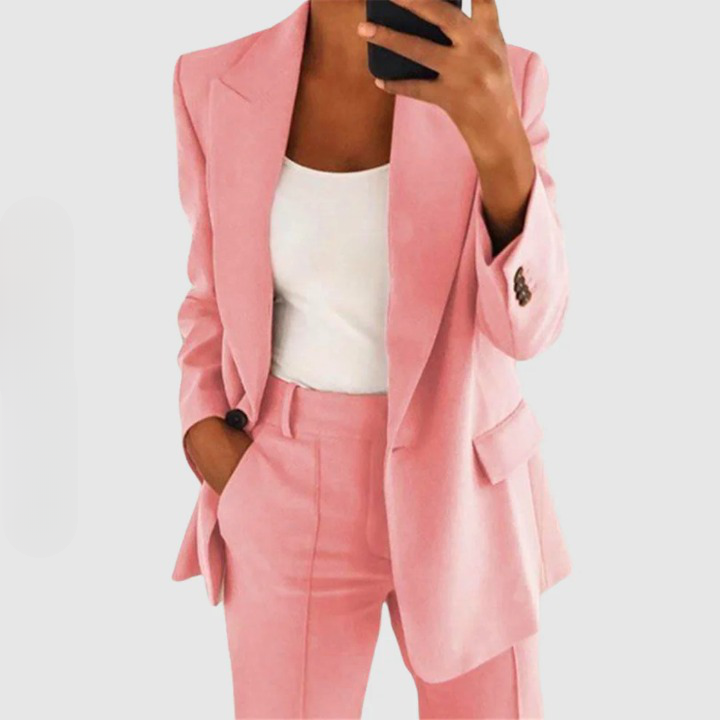 Tweedelig Dames Pak met Blazer en Broek – Getailleerde Pasvorm