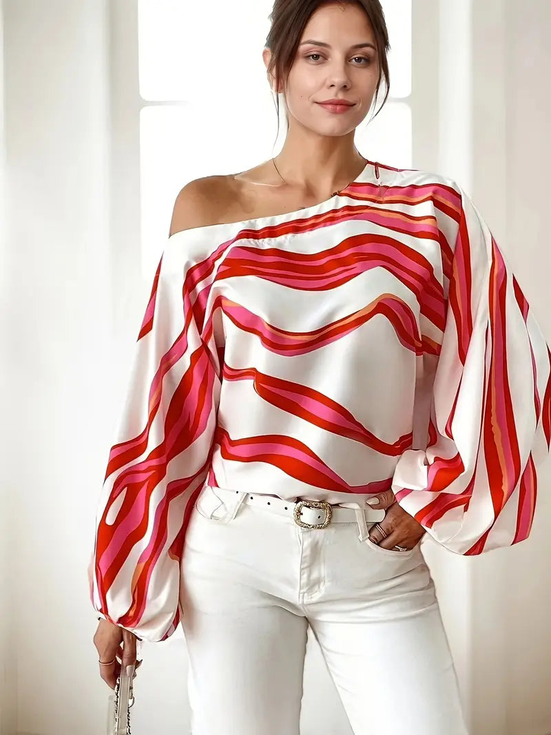 Asymmetrische Blouse met Eén Schouder – Luxe & Trendy Design