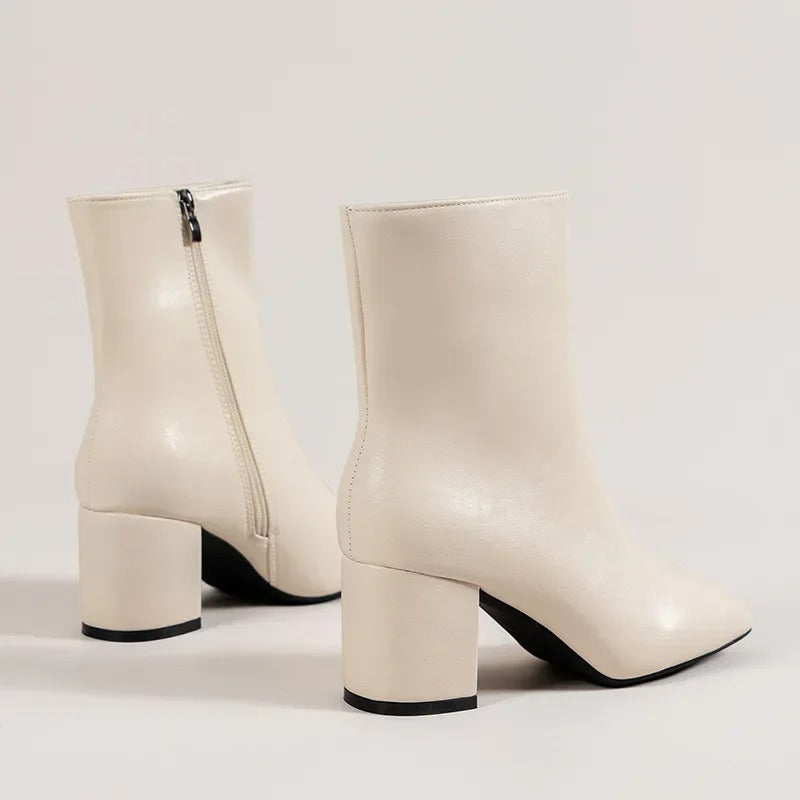 Dames Enkellaarsjes met Blokhak – Elegante Hoge Fashion Boots