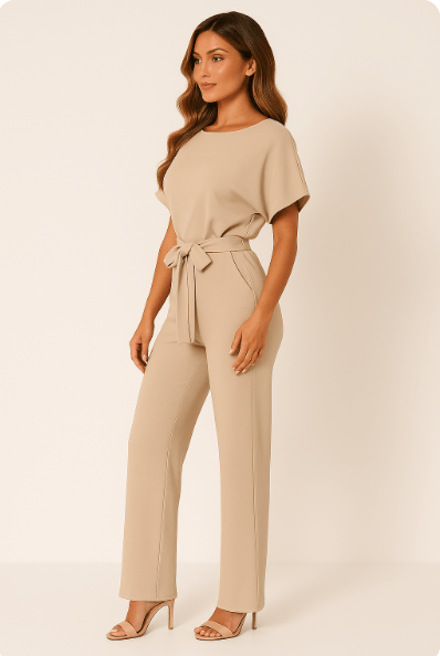 Jumpsuit met Verstelbare Tailleband en Elegante Pasvorm