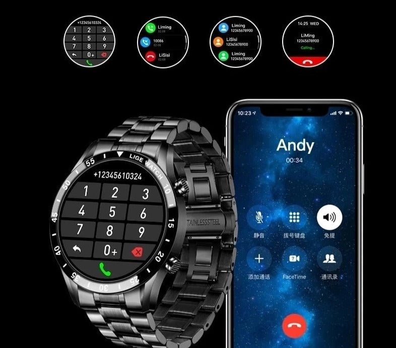 Smartwatch voor Mannen | Multisport & Gezondheidstracker | Bluetooth Bellen