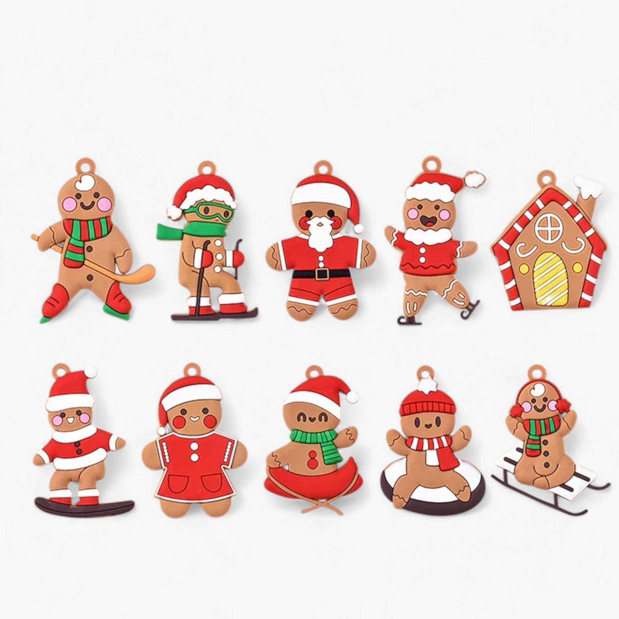 Gingerbread Kerst Hangers – Set Decoratieve Koekmannetjes Ornamenten