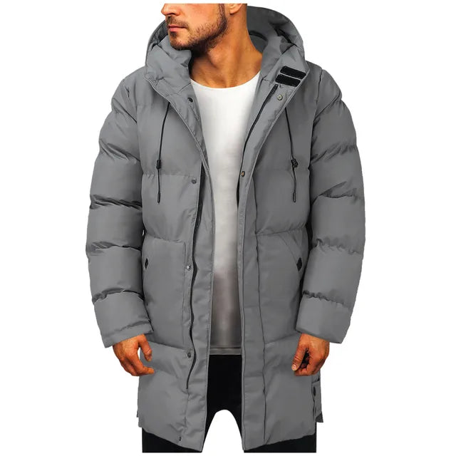 Heren winterjas met afneembare capuchon en praktische zakken