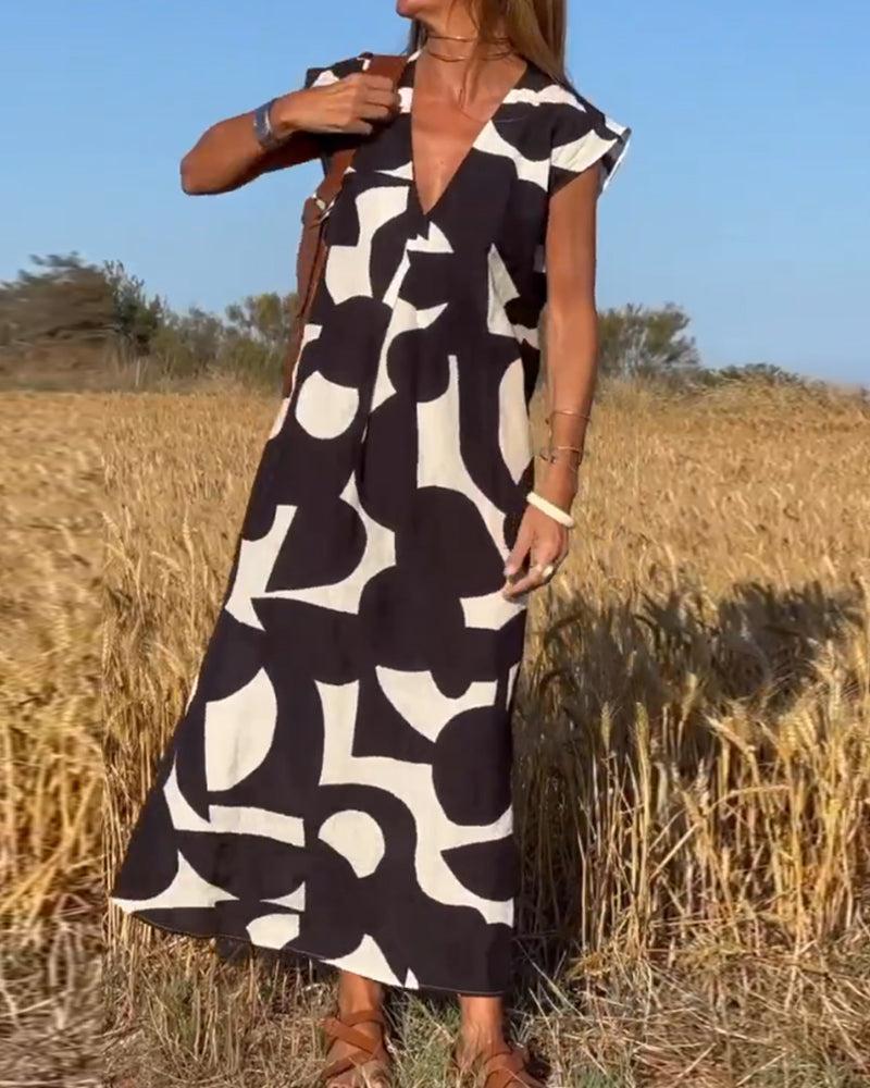 Elegante katoenen zomerjurk met patroon