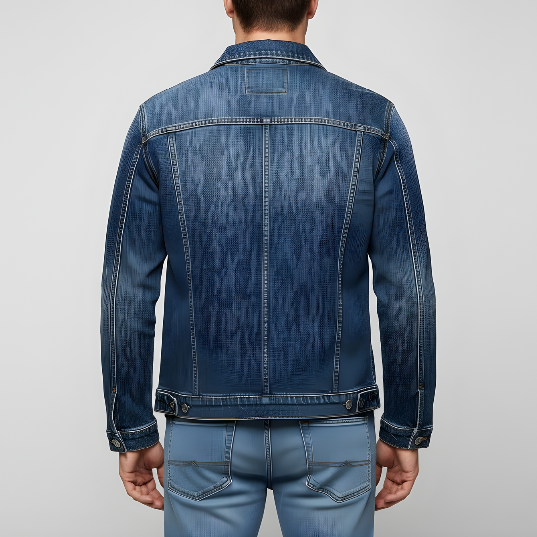 Heren Spijkerjas Klassiek Denim met Borstzakken