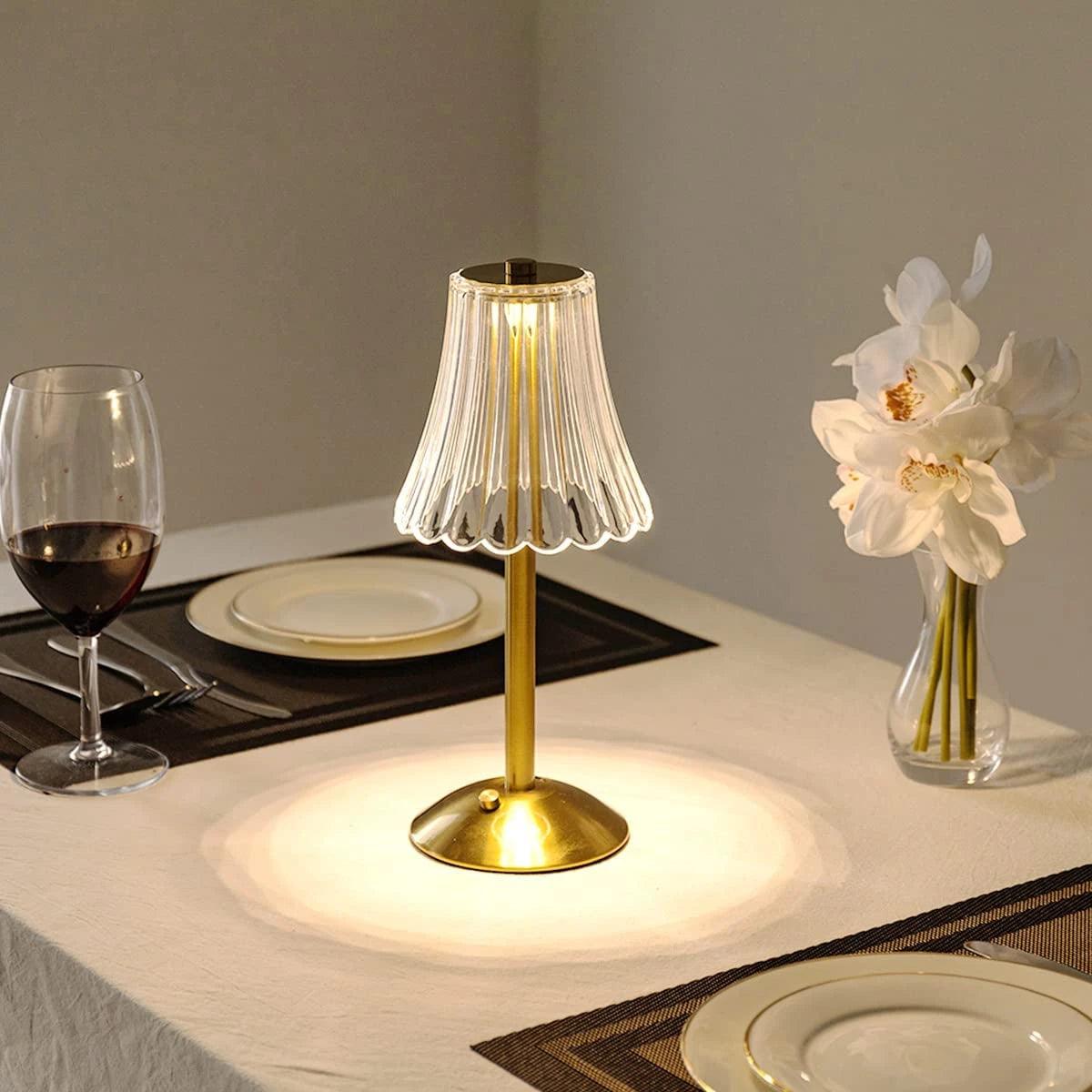 Draadloze Vintage Tafellamp met Aanraakbediening en USB-oplaadbare Batterij