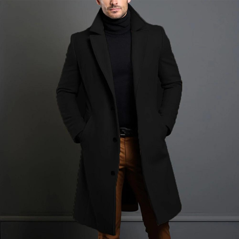 Heren Lange Overjas – Klassiek & Elegant Ontwerp voor de Winter