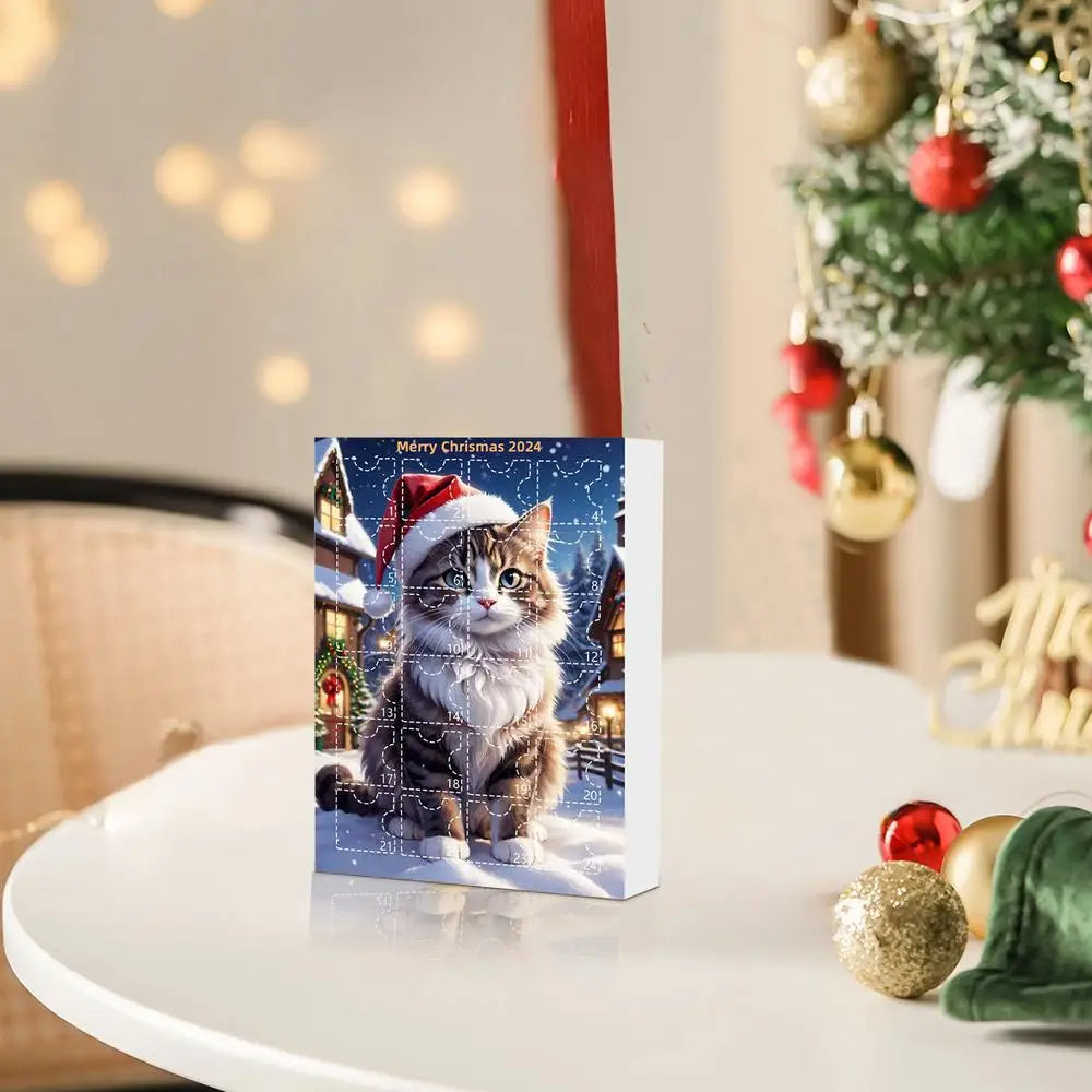 Schattige Kerst Kat Adventskalender - Vrolijke Kerstdecoratie voor Thuis-mezamstore.nl