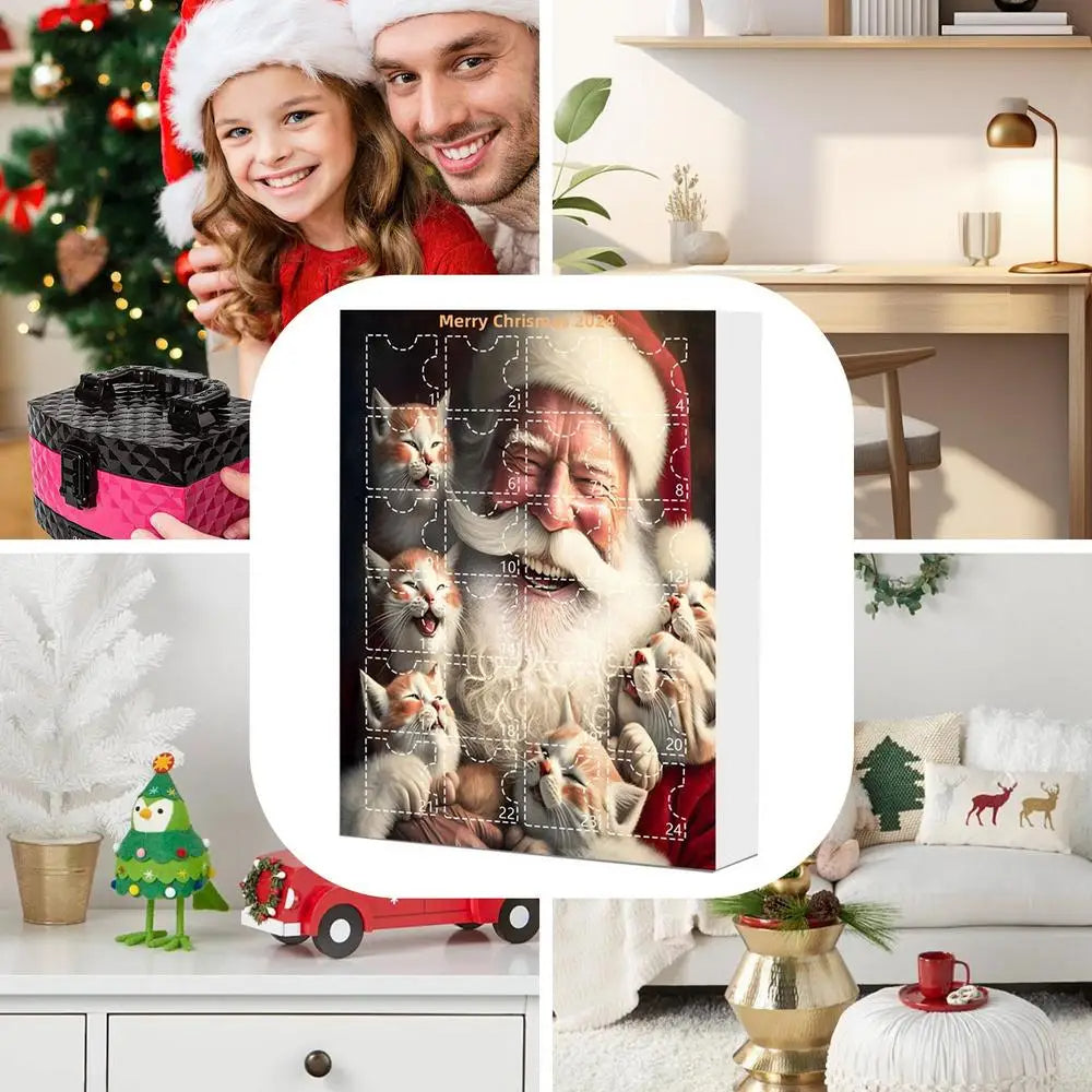 Schattige Kerst Kat Adventskalender - Vrolijke Kerstdecoratie voor Thuis-mezamstore.nl