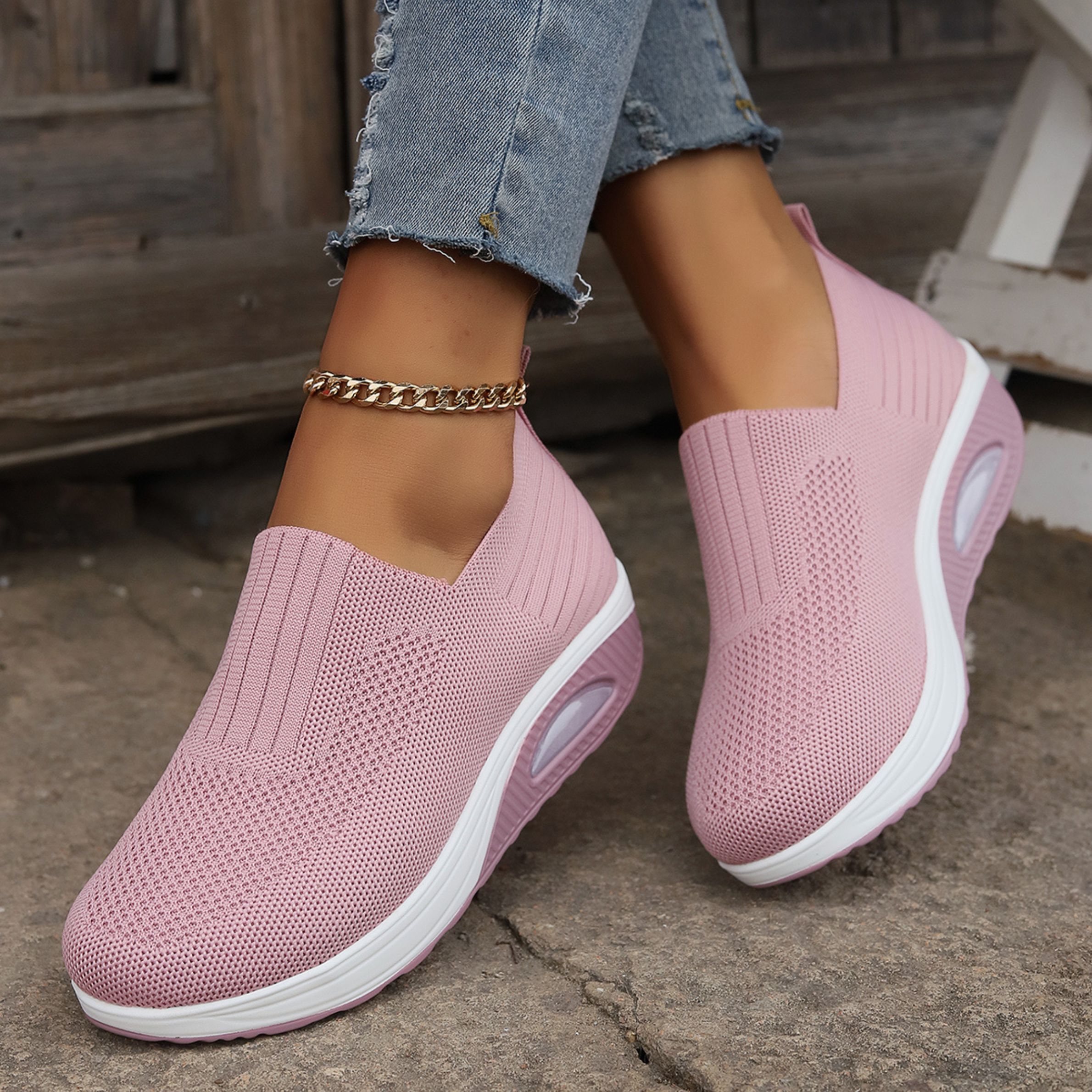 Sneakers Dames Slip On Wedgezool Comfortabele Instappers