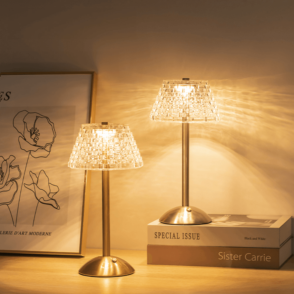 Draadloze Vintage Tafellamp met Aanraakbediening en USB-oplaadbare Batterij