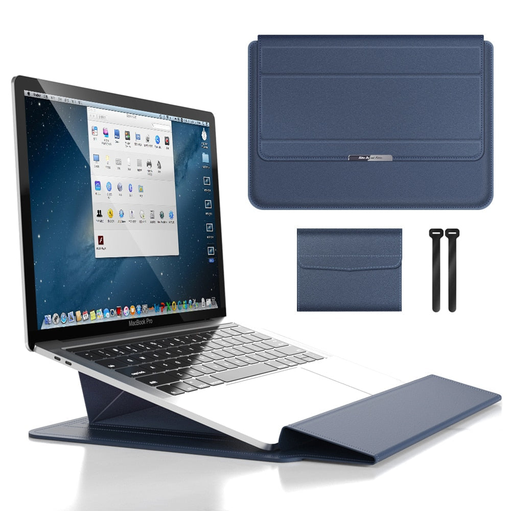 3-in-1 Waterdichte Laptop Sleeve Case met Polssteun en Standaard