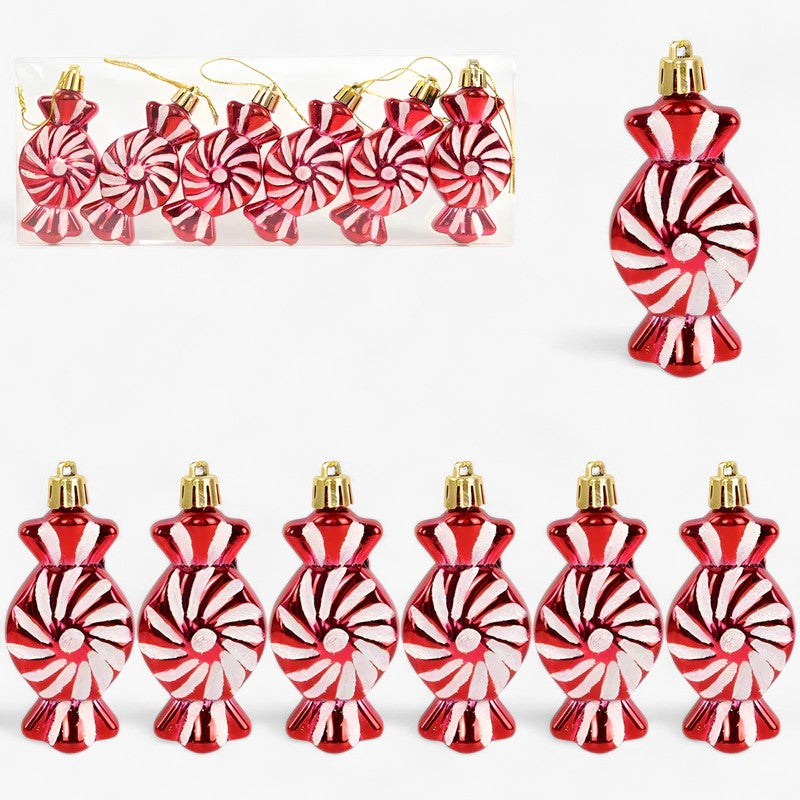 Kerst Snoepornamenten – Set Decoratieve Candy Hangers voor Boom