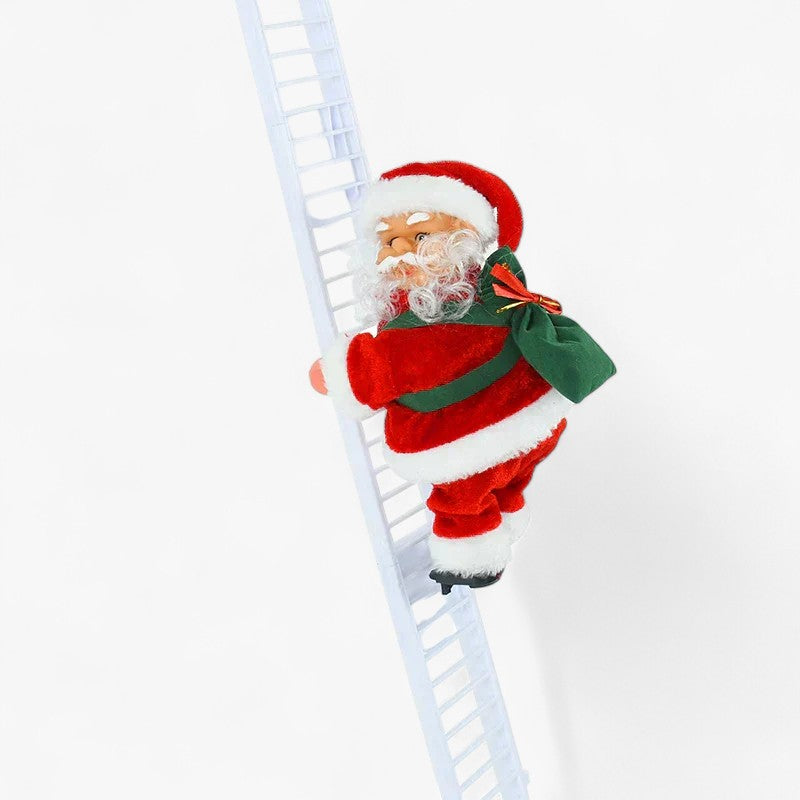 Klimmende Kerstman Decoratie – Santa met Ladder voor Kerstboom