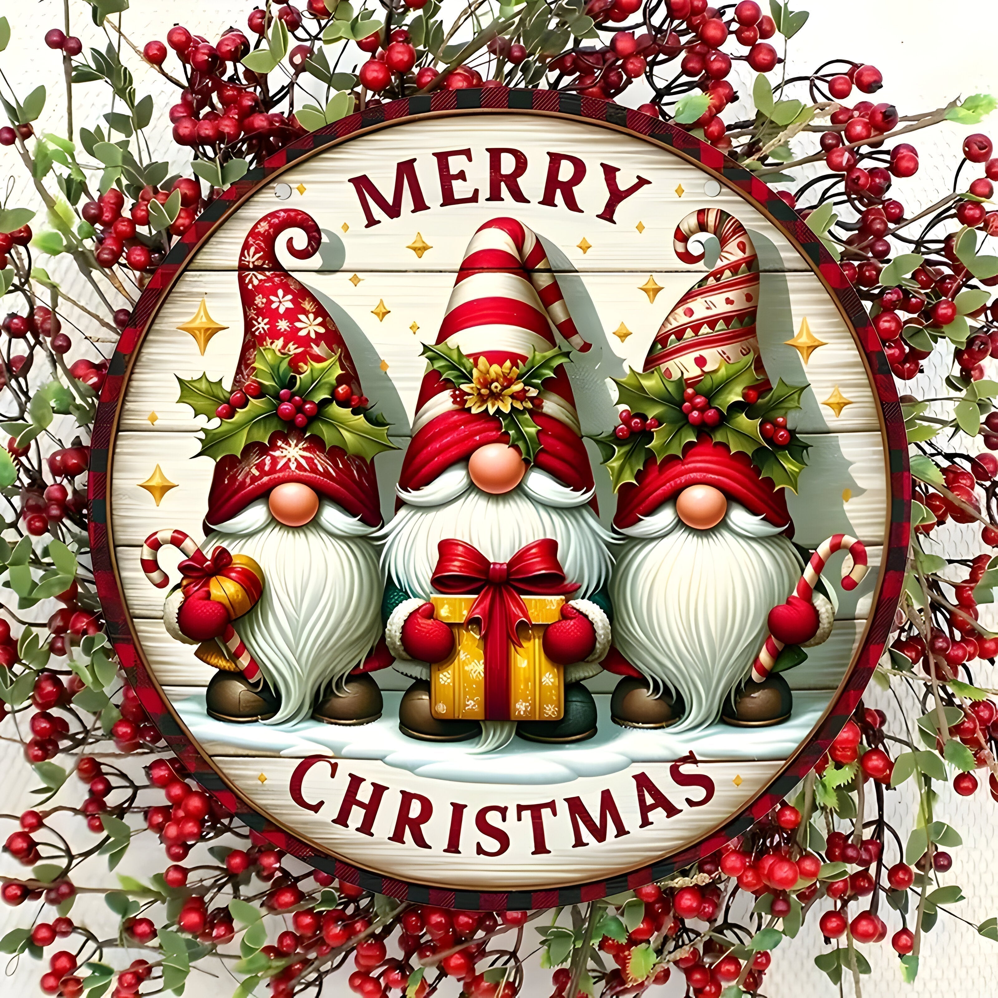 Merry Christmas Gnome Deurhanger – Feestelijke Kerstdecoratie