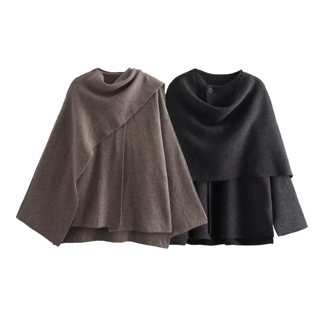 Stijlvolle Zachte Dames Cape Jas voor Elegantie
