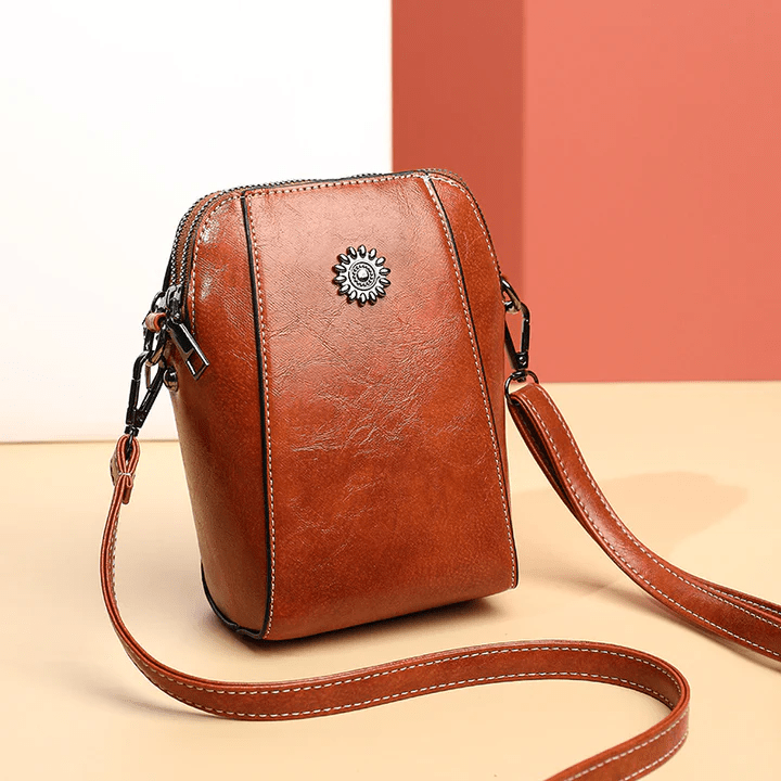 Stijlvolle Retro Leren Crossbody Schoudertas
