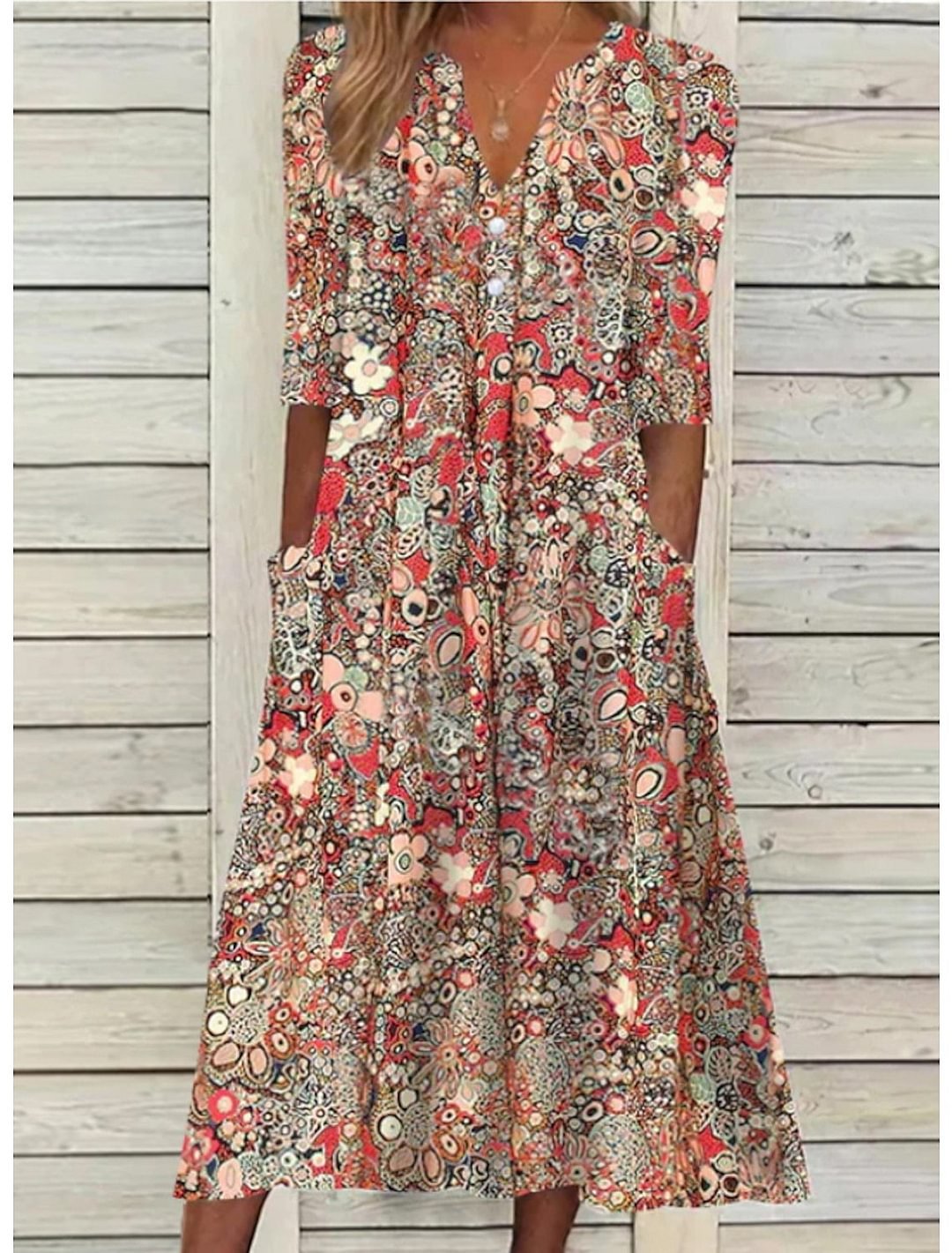 Elegante Zomerjurk met Comfortabele Buikbedekking