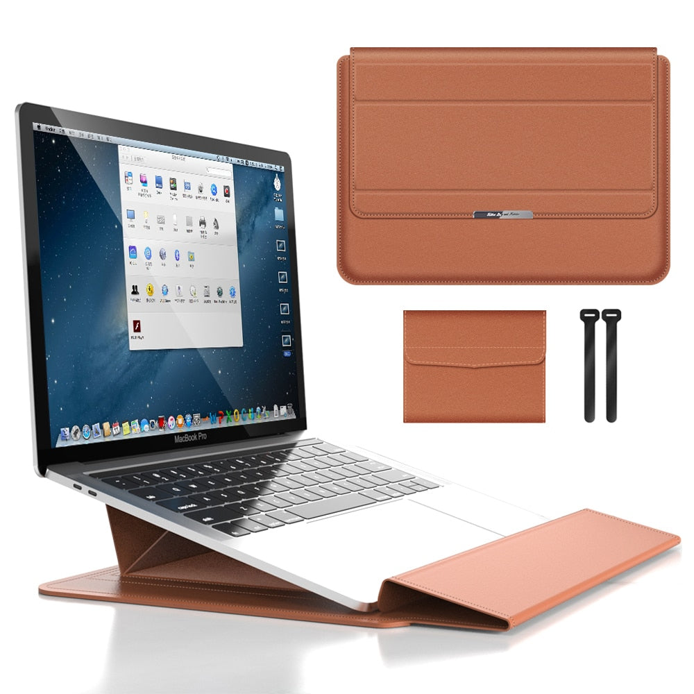 3-in-1 Waterdichte Laptop Sleeve Case met Polssteun en Standaard