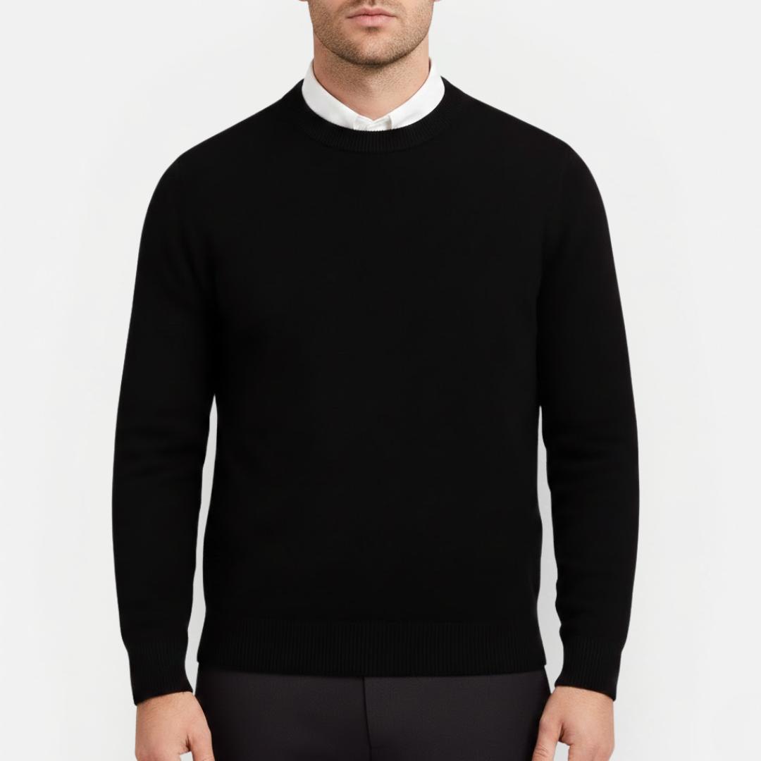 Heren Minimalistische Trui met Ronde Hals