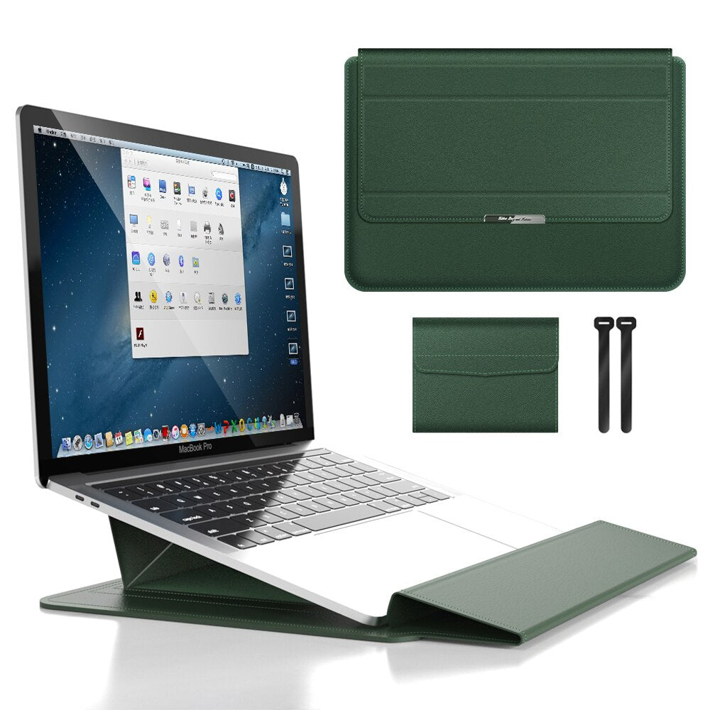 3-in-1 Waterdichte Laptop Sleeve Case met Polssteun en Standaard
