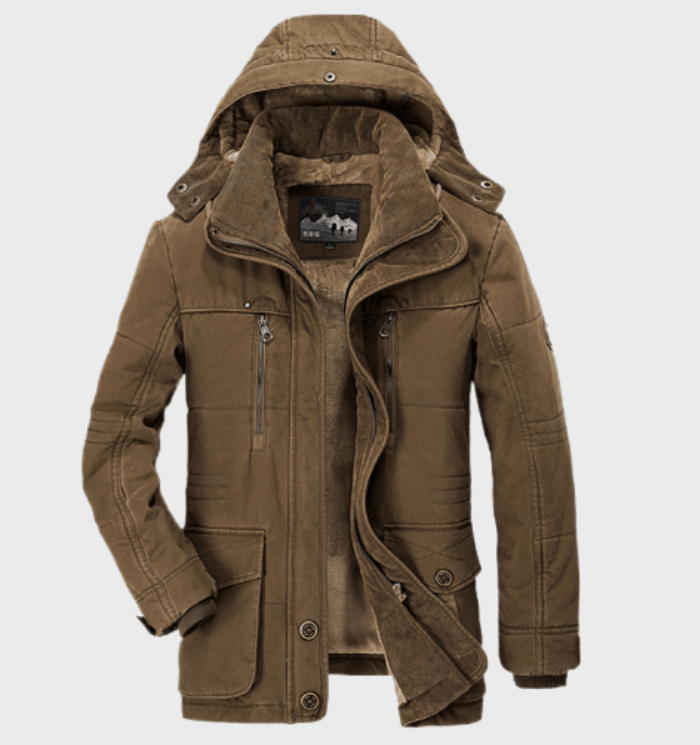 Dikke Winterjacke voor Heren met Kapuze en Veel Taschen-mezamstore.nl