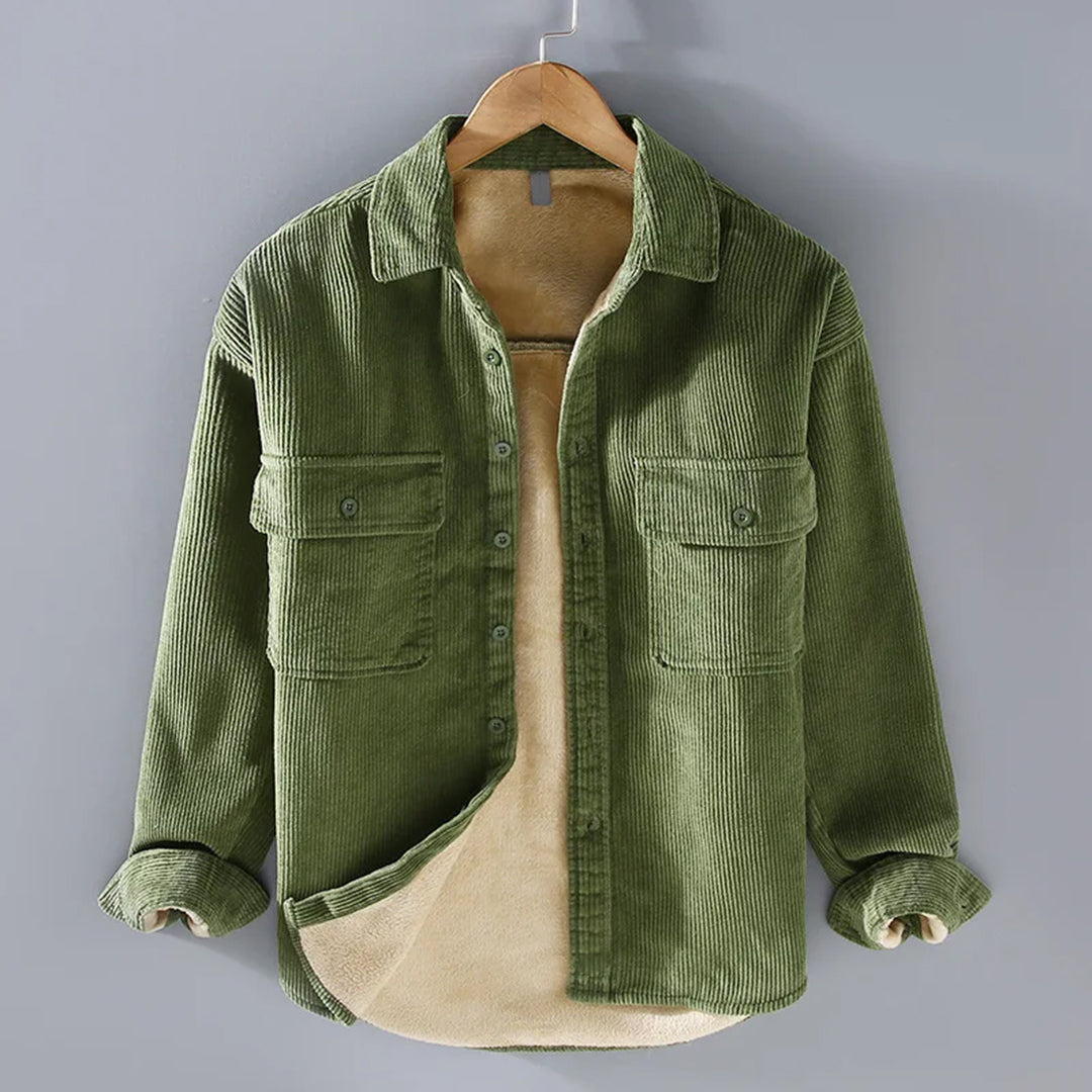 Gewatteerd Overhemd Heren met Fleece Voering
