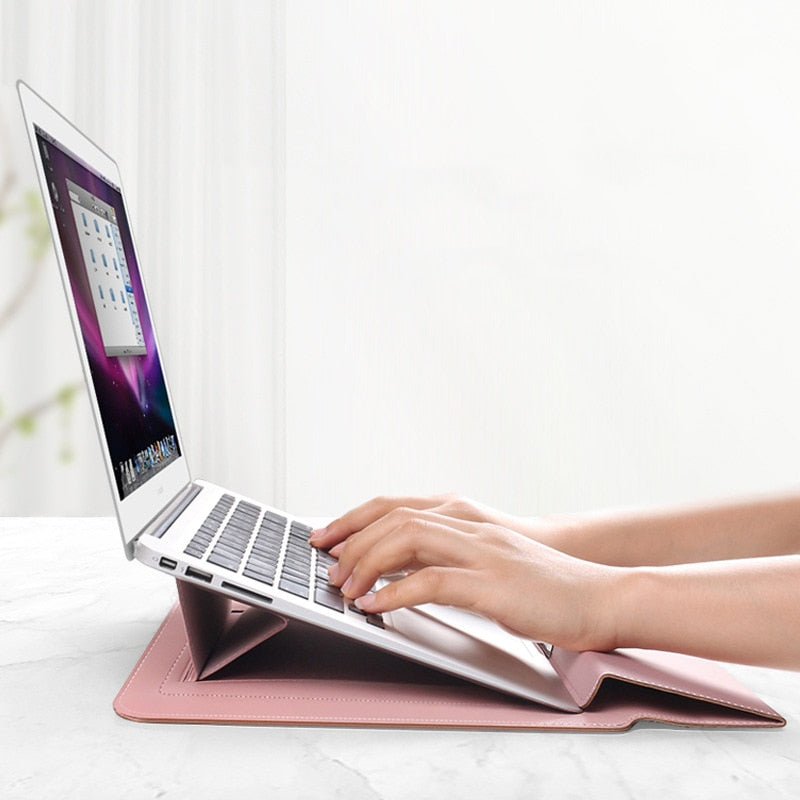 3-in-1 Waterdichte Laptop Sleeve Case met Polssteun en Standaard