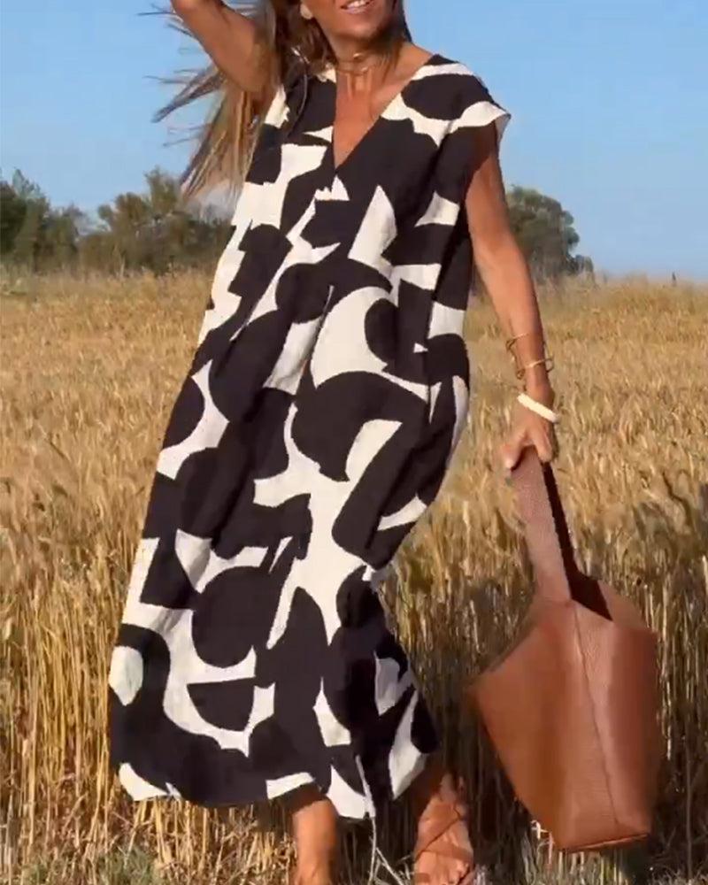 Elegante katoenen zomerjurk met patroon