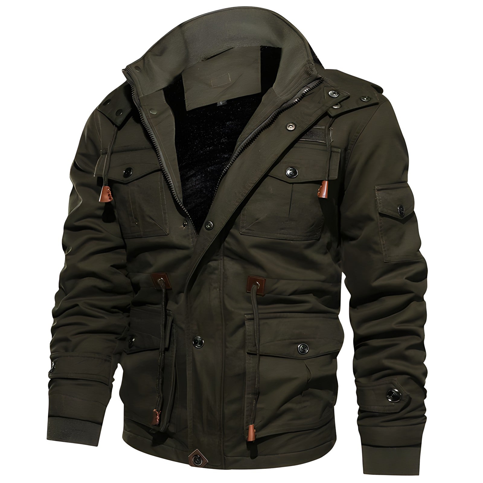 Waterdichte Winterjas Heren – Outdoor Jas met Fleece Capuchon & Zakken