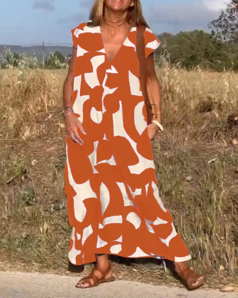 Elegante katoenen zomerjurk met patroon