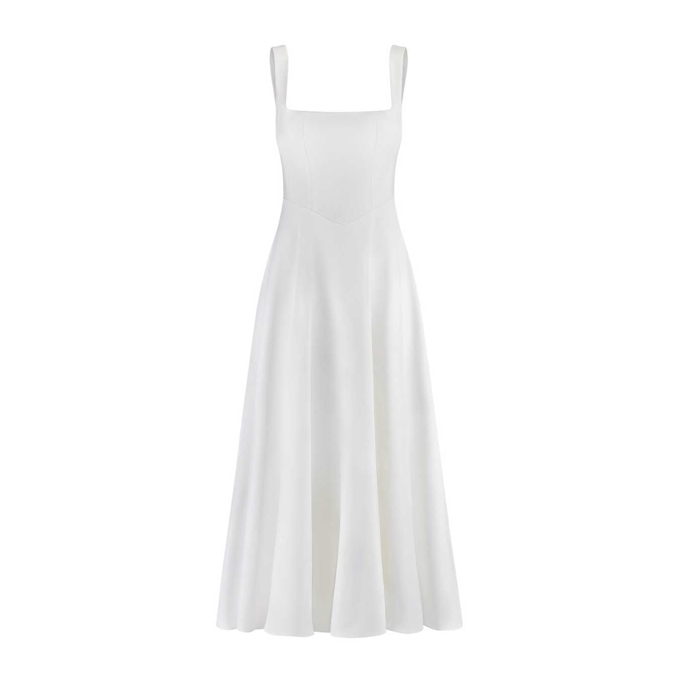 Vierkante Hals Midi Jurk - Elegante en Duurzame Stijl