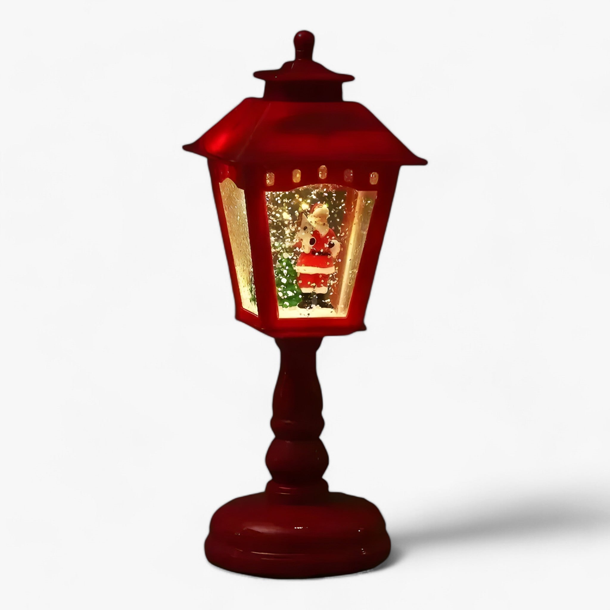Verlichte Kerstlantaarn met Sneeuweffect – Decoratieve Winterlamp