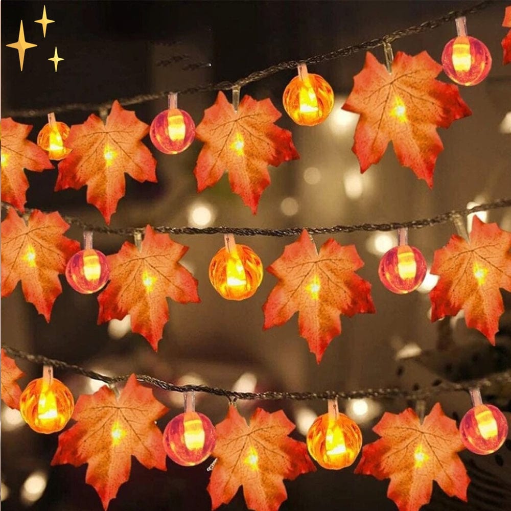 Herfstbladeren LED Lichterkette 6 Meter met 40 Warmwitte Lichten voor Gezellige Sfeer-mezamstore.nl