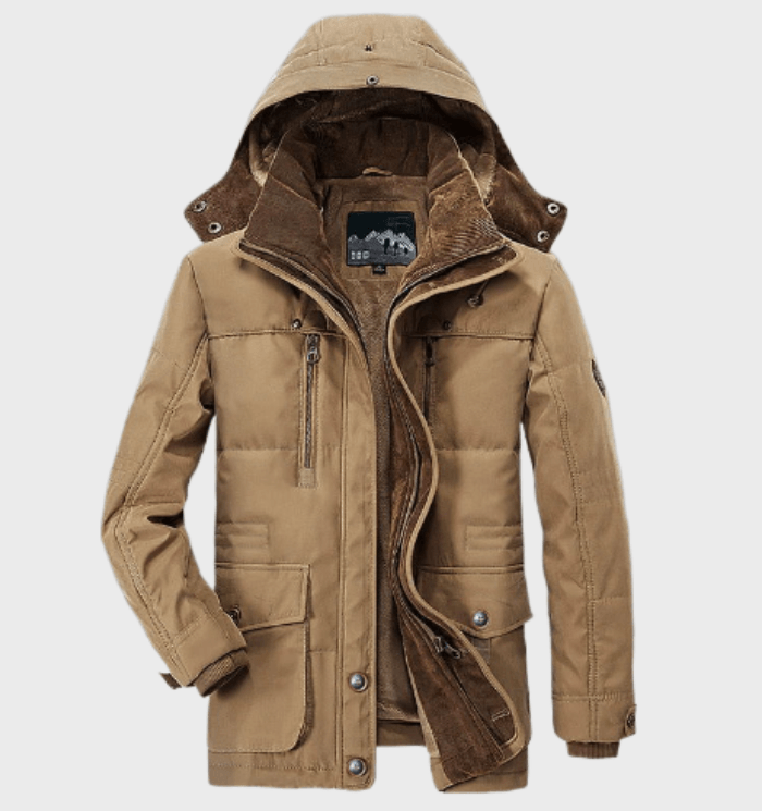 Heren Gewatteerde Winterparka met Capuchon – Warm & Winddicht