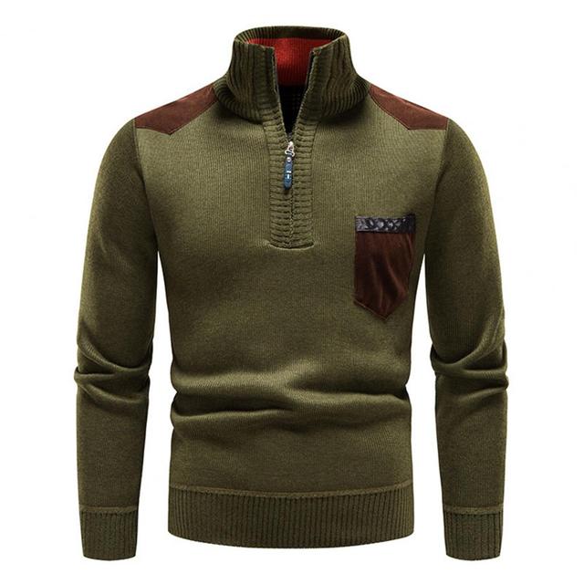 Heren Half-Zip Trui – Comfortabele Sweater met Borstzak Detail