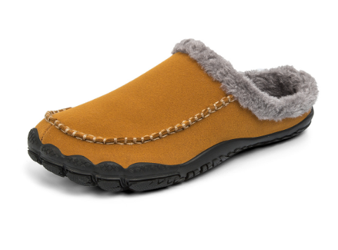 Warme heren pantoffels met pluche voering en antislip zool