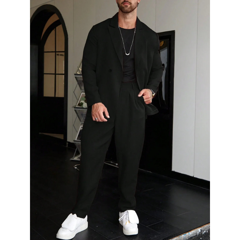 Heren Tweedelig Pak – Stijlvolle Casual Set met Jas en Broek