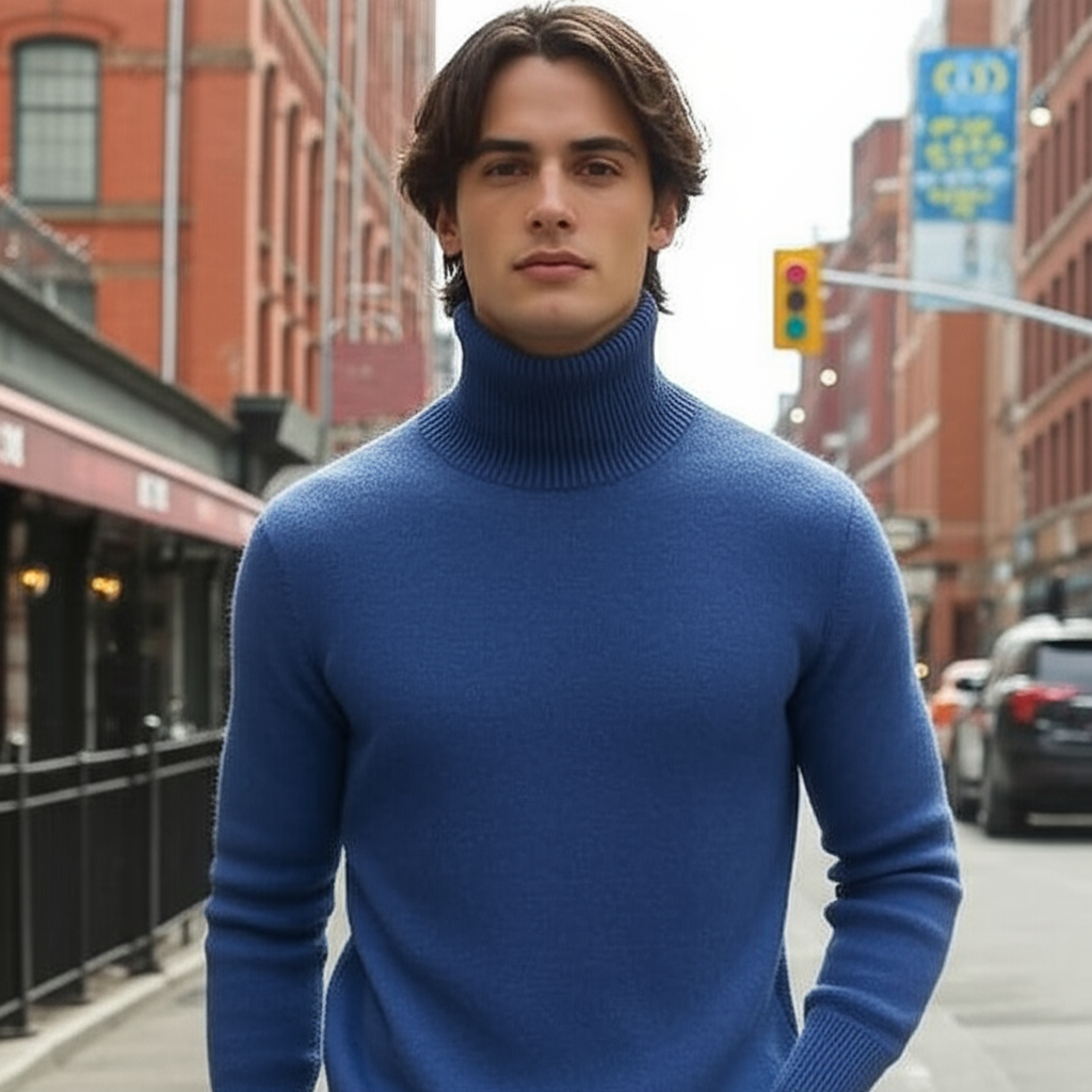 Heren Coltrui – Minimalistische Zachte Wintertrui met Comfort Fit